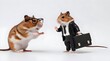© sembiz sembiz - cute and smart rats in negotiations on a white background