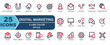 © Yudhi - digital marketing icon vector.style 2 line color.contains online video,video marketing,market analysis,website,computer,social media,faq,seo,online.