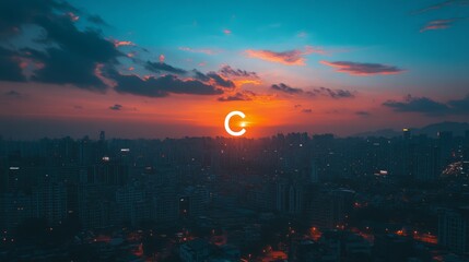 Canvas Print - Sunset Over Urban Skyline