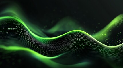 Poster - Abstract Green Digital Wave