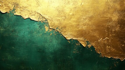 Canvas Print - Abstract Gold and Green Texture