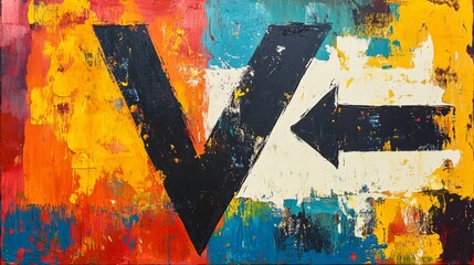 Poster - Abstract Vibrant Arrow Painting