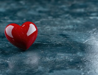 Poster - red heart on dark background