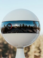 Canvas Print - Surreal winter landscape reflected in a crystal ball