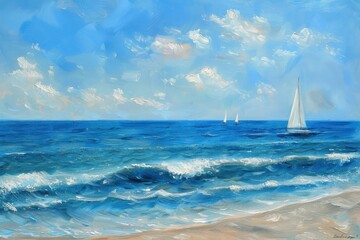  Tranquil Seascape with Sails