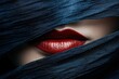 © Balaraw - Mysterious lips peeking through dark fabric