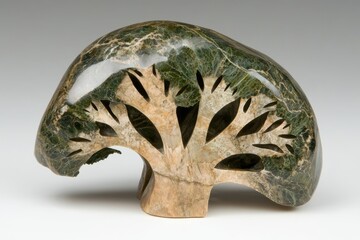 Poster - Carved stone sculpture of a tree