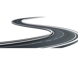 Curvy Road Urban Design, Winding Asphalt Highway, Modern Road Infrastructure, Black and White Highway, Abstract Road Way