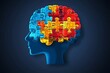 © Leo - Digital illustration of a brain made of colorful puzzle pieces symbolizing the diversity of thought intelligence and the multifaceted nature of human cognition in a bright modern design