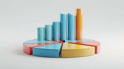 pie chart with a bar graph