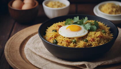 Sticker - egg biryani in a bowl