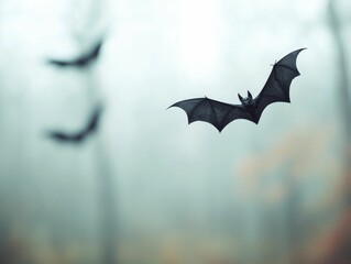 Bats flitting through eerie forests provide a spooky setting for thrilling Halloween escapades.