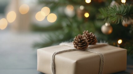 Poster - Joyfully wrapped holiday gifts sit beneath an elegantly adorned tree, hinting at the excitement of wonderful discoveries waiting to be unveiled.