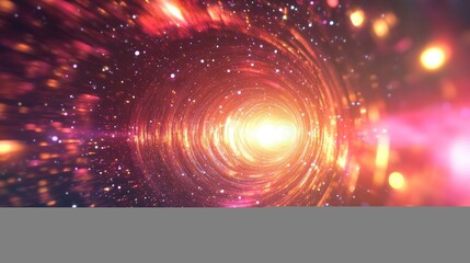 Poster - Abstract lens flare background for a space or time travel concept in 3D cartoon style