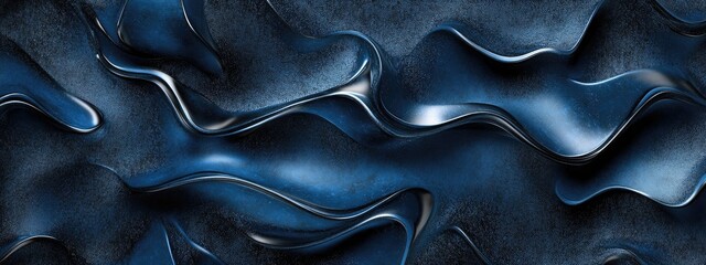 Poster - Night textured blank in a 3D cartoon rendering Dark seamless pattern with a black smoke dirty art effect Blue abstract print featuring frost graffiti grunge Freeze ink brush and ice ink silk combi