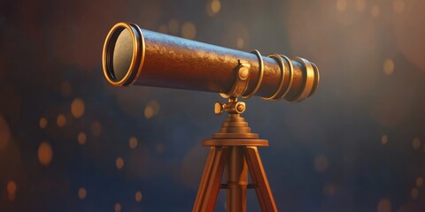 Poster - Telescope in a 3D cartoon style rendering