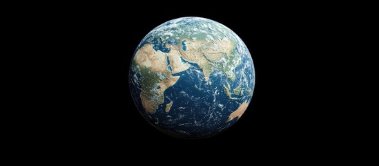 Poster - Isolated on a black background this 3D cartoon rendering showcases Planet Earth