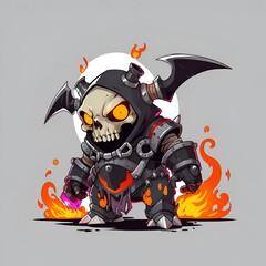 Sticker - Fiery Skeleton Warrior