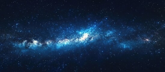 sky starry universe background in 3d cartoon style dark blue galaxy space with nebula and stars duri