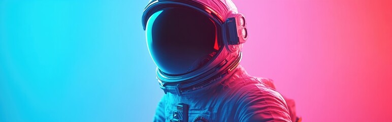 Poster - Astronaut in mixed media on a white background rendered in 3D cartoon style