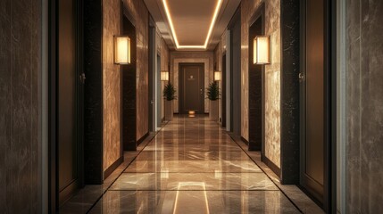 Poster - 3D Render of a Corridor