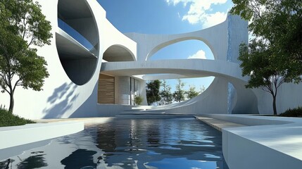 Poster - Abstract 3D architectural design and construction