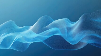 Poster - Abstract blue wave design on a blue backdrop