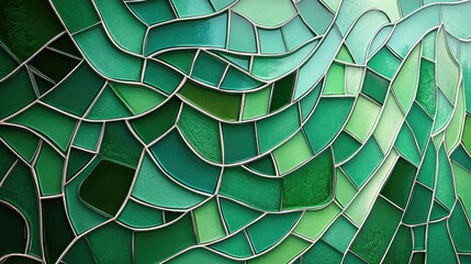 Poster - Abstract green mosaic pattern