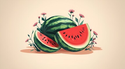 Canvas Print - Watermelon Illustration