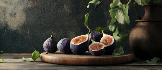 Poster - 3D rendering of a still life featuring figs