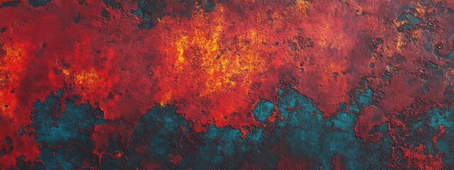Poster - 3D rendering of a rusty metallic paint texture for design use
