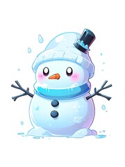 Poster - Melting Snowman Illustration