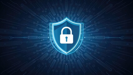 Poster -  2D Illustration of a Shield Representing Security Concept
