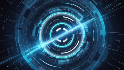Aufkleber - 2D Digital Abstract Background Featuring Technological Elements