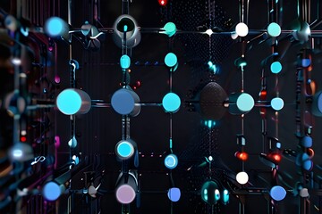 Network connection concept. Internet Communication Big data, Technology Background - 3d rendering. Generative AI