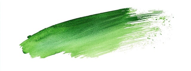 Poster - Watercolor illustration featuring a stroke created with a green marker isolated on a white background viewed from above