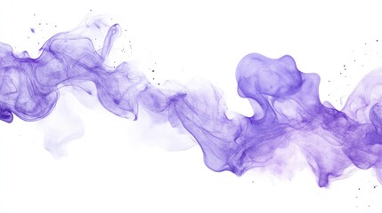 Poster - Watercolor illustration featuring abstract purple smoke on a white backdrop