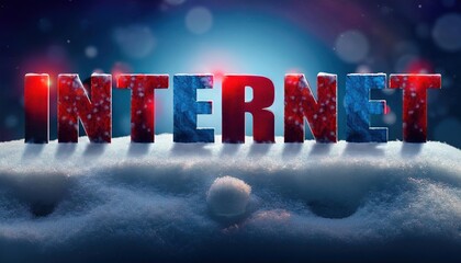 Poster - Winter-Themed Internet Concept with Frosty Letters
