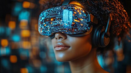 AI cyber security concept. Female IT Computer specialist analyzing artificial intelligence digital threats to consumer data & privacy breach. Software developer coding & ethical hacking in dark office