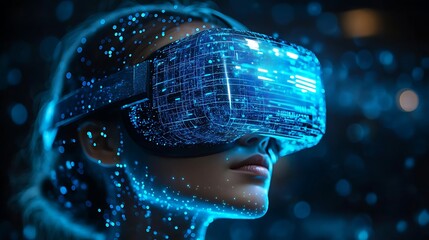 AI cyber security concept. Female IT Computer specialist analyzing artificial intelligence digital threats to consumer data & privacy breach. Software developer coding & ethical hacking in dark office