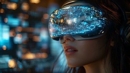 AI cyber security concept. Female IT Computer specialist analyzing artificial intelligence digital threats to consumer data & privacy breach. Software developer coding & ethical hacking in dark office