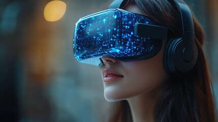 AI cyber security concept. Female IT Computer specialist analyzing artificial intelligence digital threats to consumer data & privacy breach. Software developer coding & ethical hacking in dark office