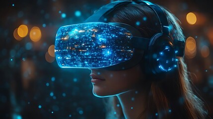 AI cyber security concept. Female IT Computer specialist analyzing artificial intelligence digital threats to consumer data & privacy breach. Software developer coding & ethical hacking in dark office