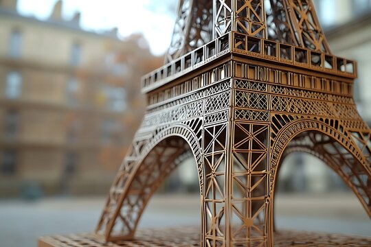 The iconic Eiffel Tower, a symbol of Paris and France, stands tall against the sky, a testament to European architecture and a must-see for tourists