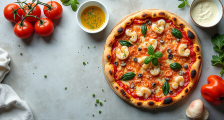 pizza with tomatoes