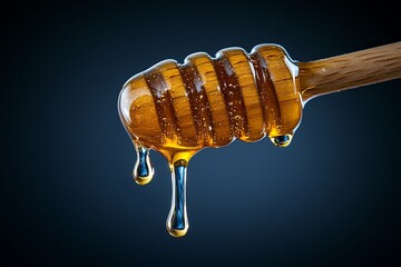 Aufkleber - This name captures the essence of the image, using simple, descriptive language to highlight the key features like the dripping honey, the wooden spoon, and the golden color