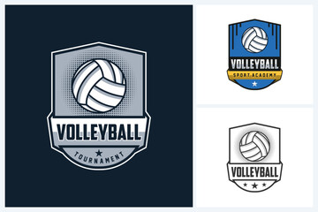 Poster - Volleyball logo design template, volleyball team emblem collection, volleyball tournament logo design vector illustration