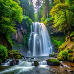 Wall Mural - waterfall in the forest