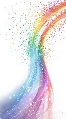 Wall Mural - Falling Rainbow Bursting Across an Isolated White Background, Fun Colorful Customizable Backdrop, LGBT LGBTQ LGBTQIA Pride Wallpaper, Business Marketing Graphic Concept