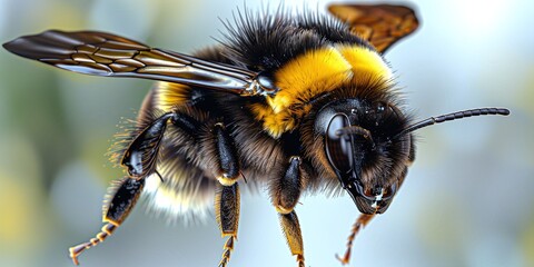 Sticker - bee on a yellow flower